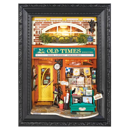 Rolife® Story Frames Old Times Bookstore Miniature Diorama Kit